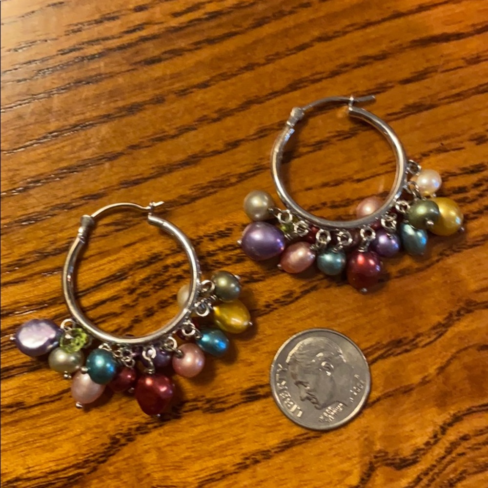 Multi-Color Dangle Bead Earrings - image 1